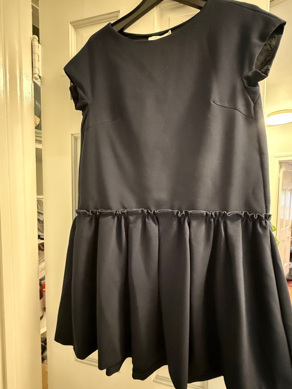 FRNCH Navy Drop-Waist Dress size S-M NEW
